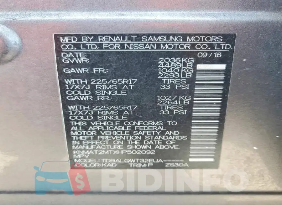 KNMAT2MTXHP502092 Photo# 13