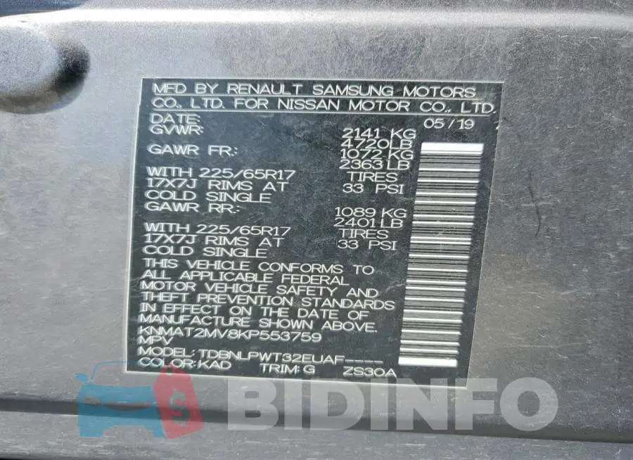 KNMAT2MV8KP553759 Photo# 13