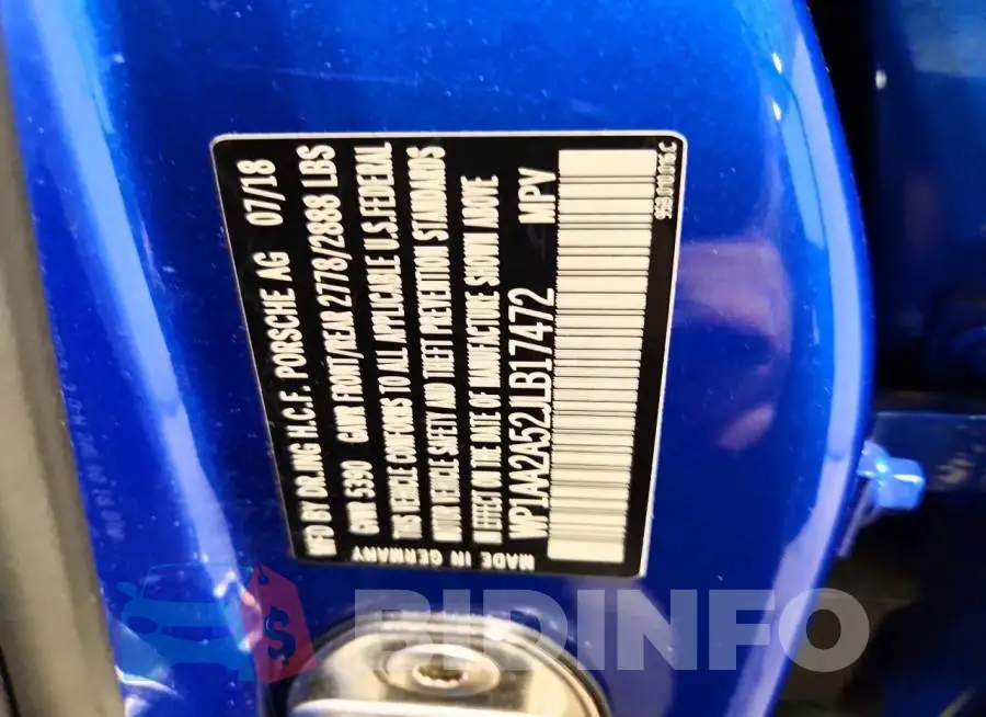 WP1AA2A52JLB17472 Photo# 14