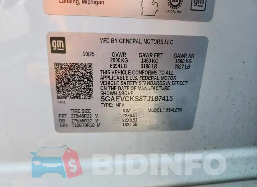 5GAEVCKS8TJ187415 Photo# 13