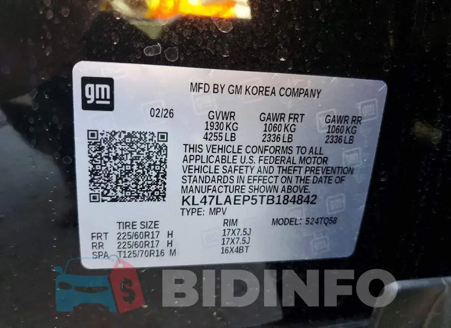 KL47LAEP5TB184842 Photo# 12