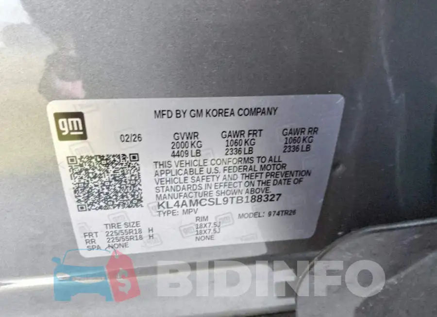 KL4AMCSL9TB188327 Photo# 13