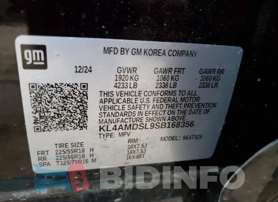 KL4AMDSL9SB168356 Photo# 13