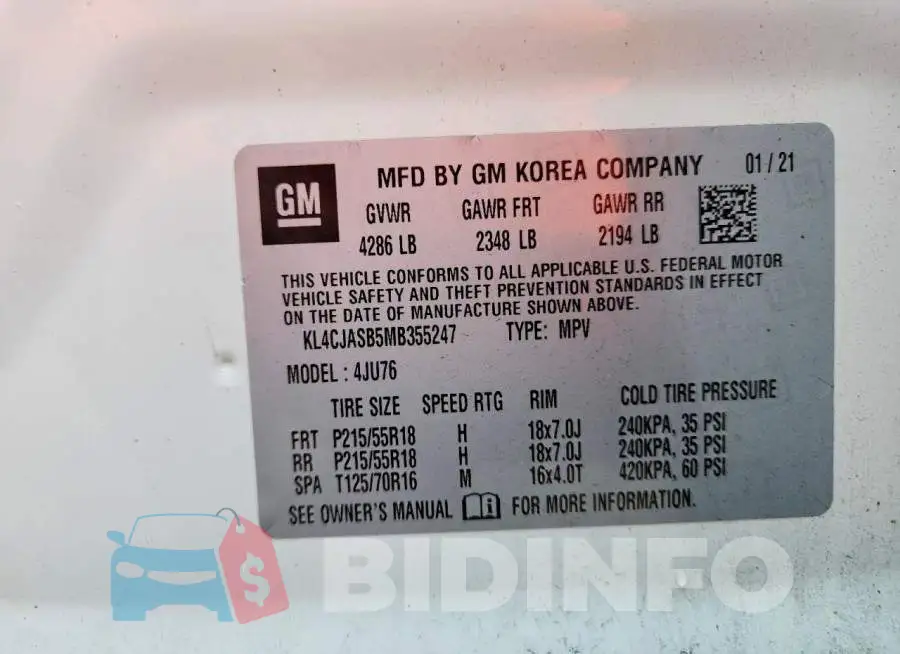 KL4CJASB5MB355247 Photo# 12