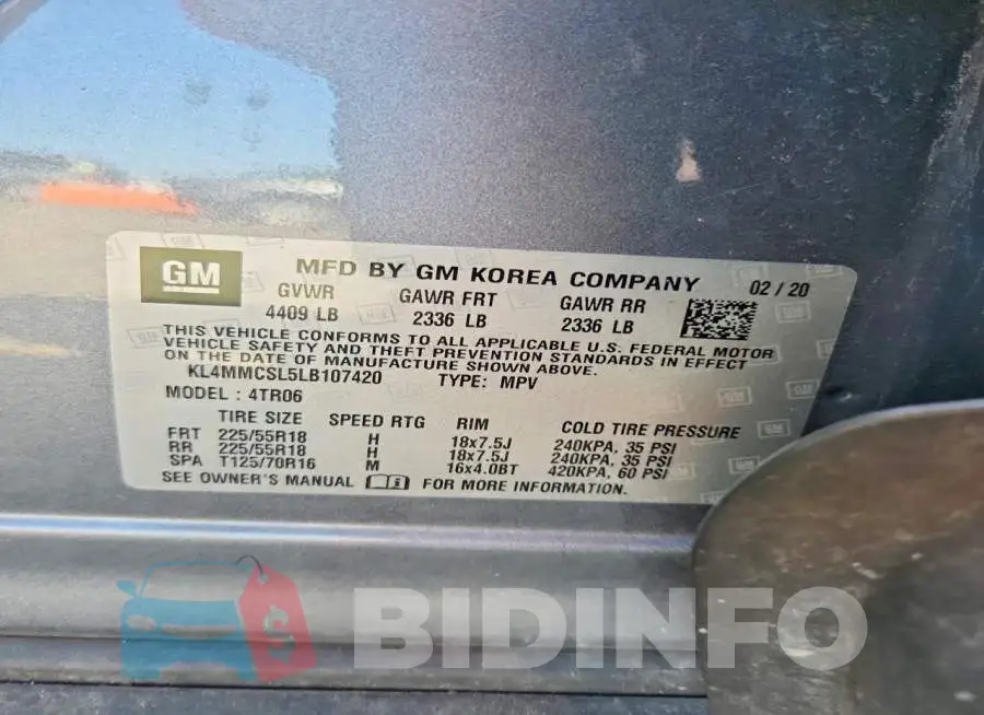 KL4MMCSL5LB107420 Photo# 13