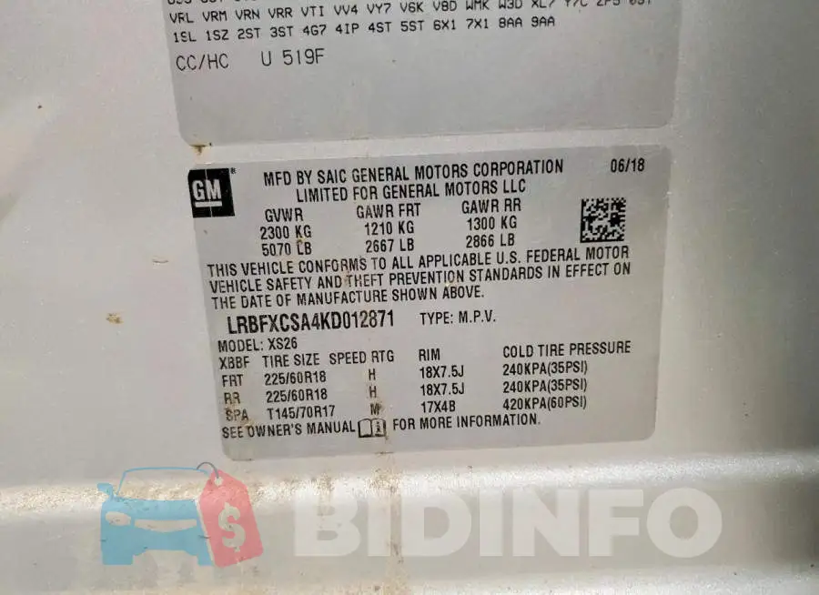 LRBFXCSA4KD012871 Photo# 14