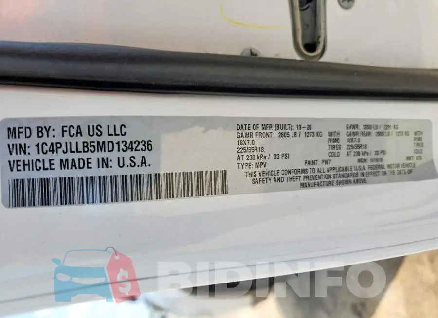 1C4PJLLB5MD134236 Photo# 13
