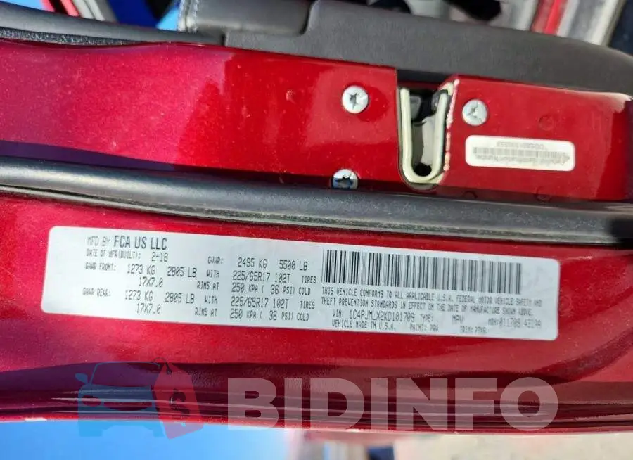 1C4PJMLX2KD101709 Photo# 13