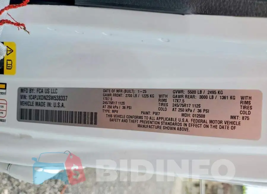 1C4PJXDN2SW538337 Photo# 12
