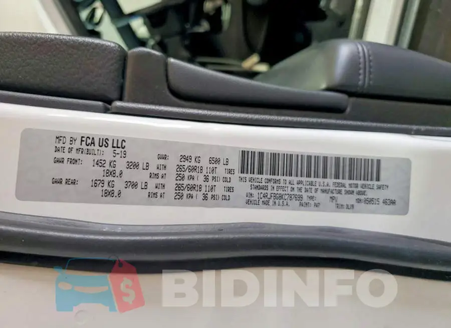 1C4RJFBG8KC787699 Photo# 13