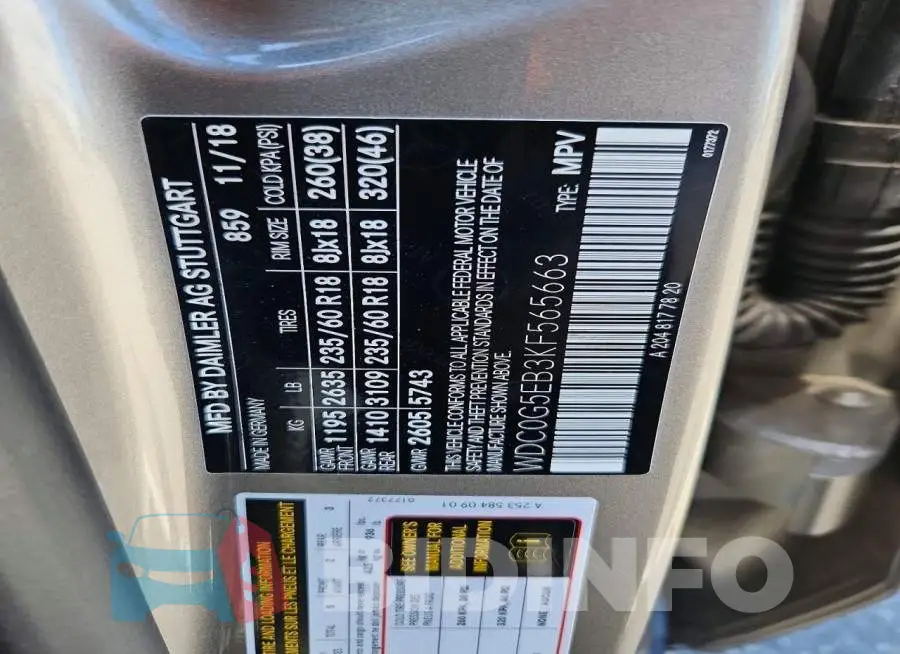 WDC0G5EB3KF565663 Photo# 13