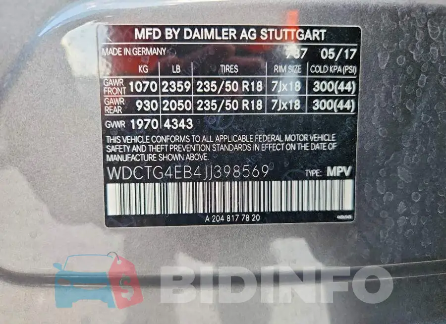 WDCTG4EB4JJ398569 Photo# 13
