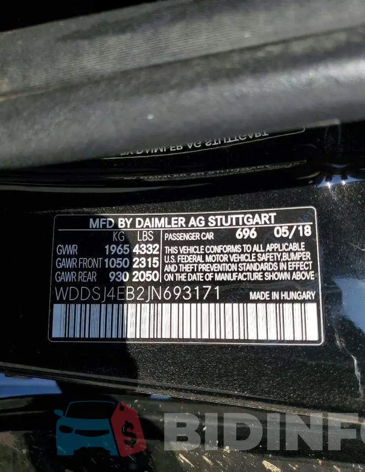 WDDSJ4EB2JN693171 Photo# 12