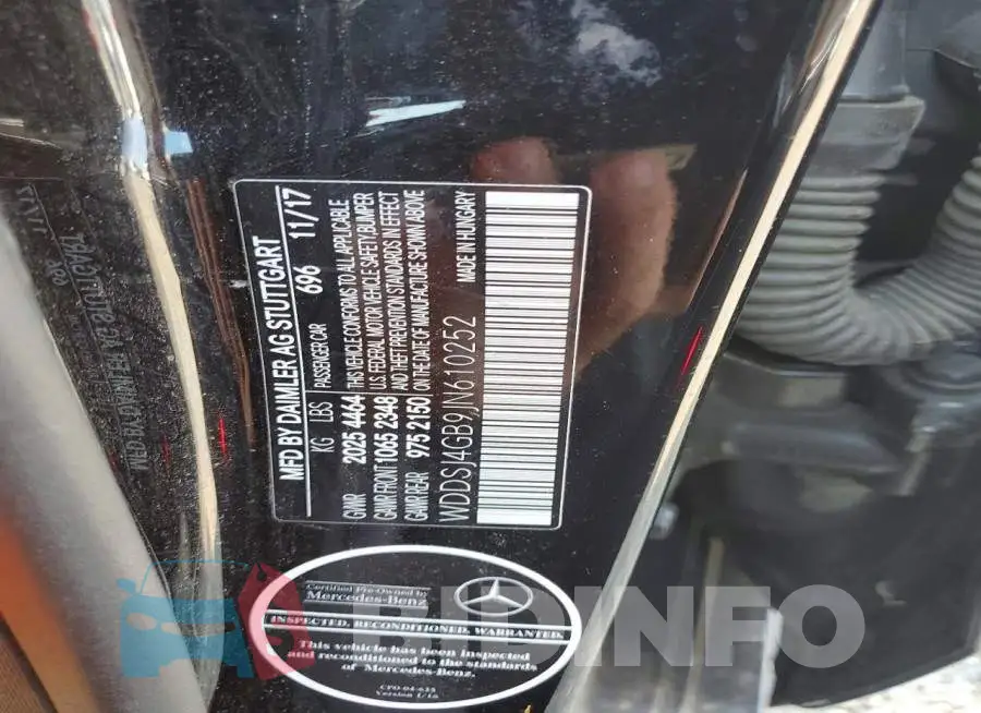 WDDSJ4GB9JN610252 Photo# 12