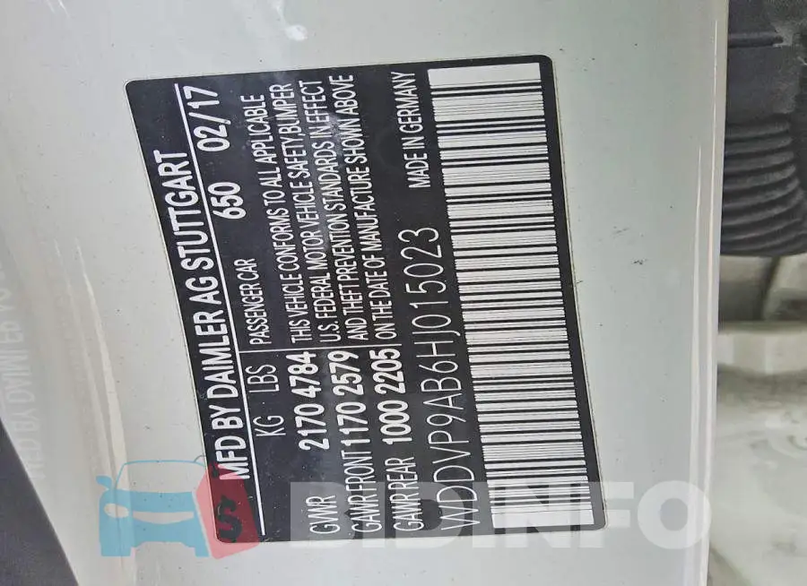 WDDVP9AB6HJ015023 Photo# 12