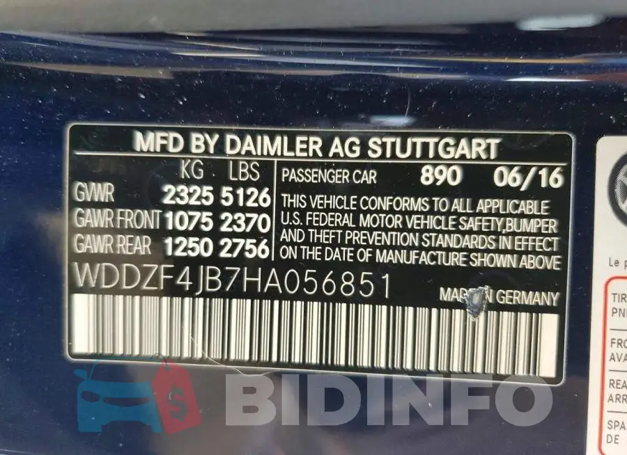 WDDZF4JB7HA056851 Photo# 12