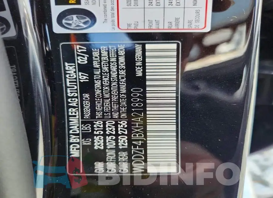 WDDZF4JBXHA218990 Photo# 12