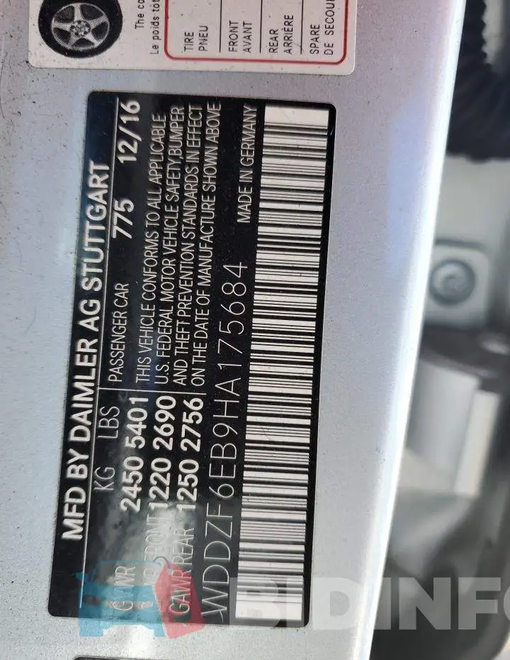 WDDZF6EB9HA175684 Photo# 12