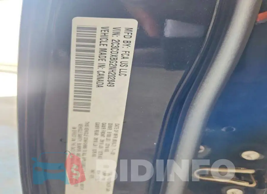 2C3CDXBG2NH202849 Photo# 13
