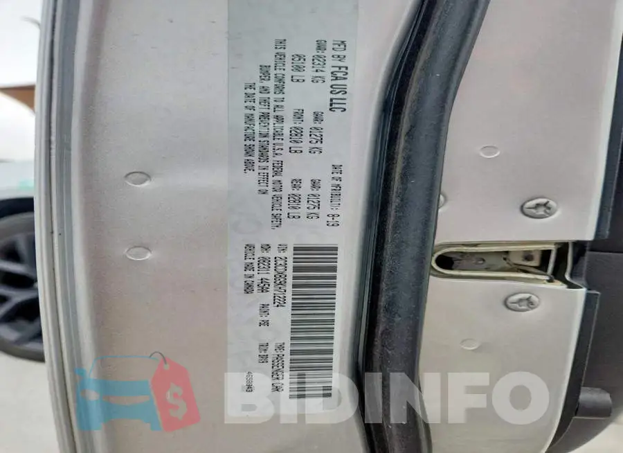 2C3CDXBG9KH712224 Photo# 12