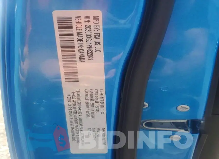 2C3CDXGJ1PH622027 Photo# 12