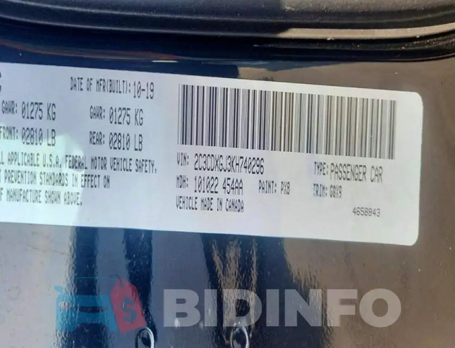 2C3CDXGJ3KH740296 Photo# 12