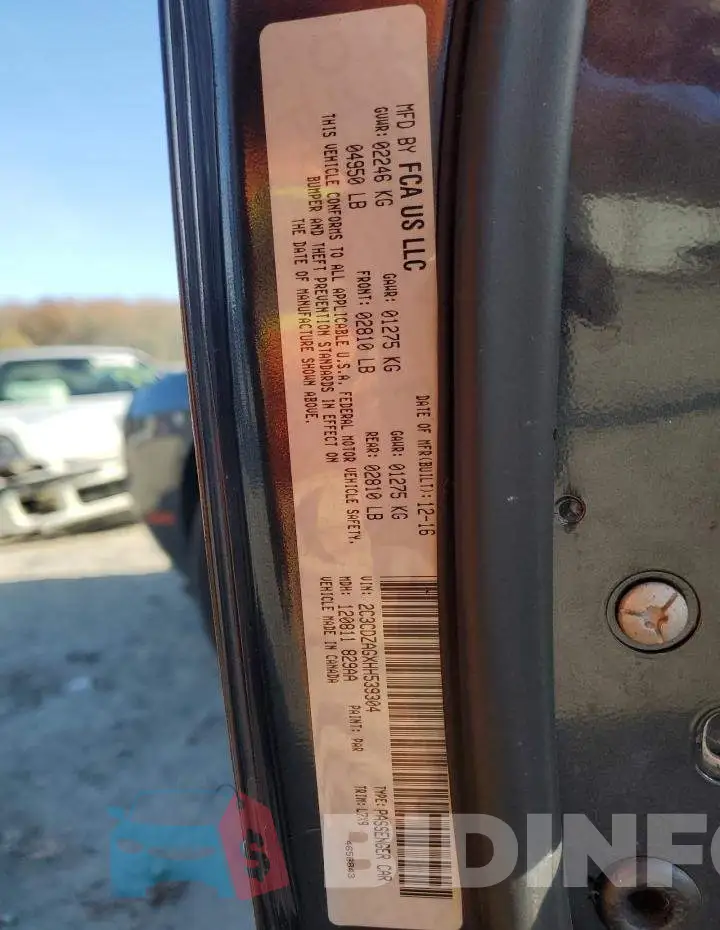 2C3CDZAGXHH539304 Photo# 12