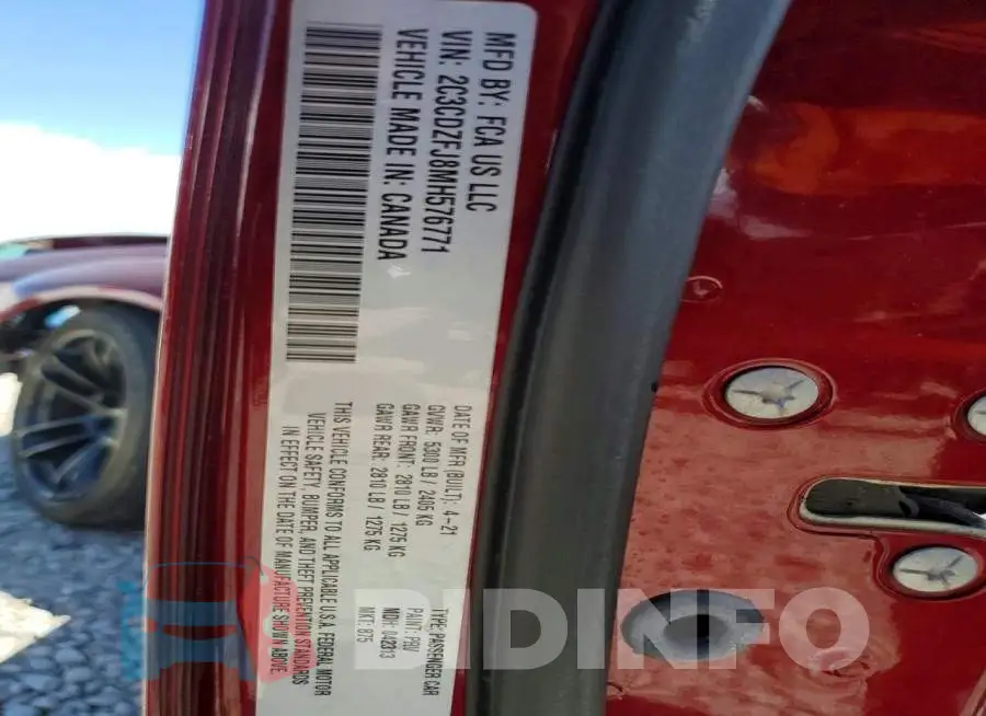 2C3CDZFJ8MH576771 Photo# 13