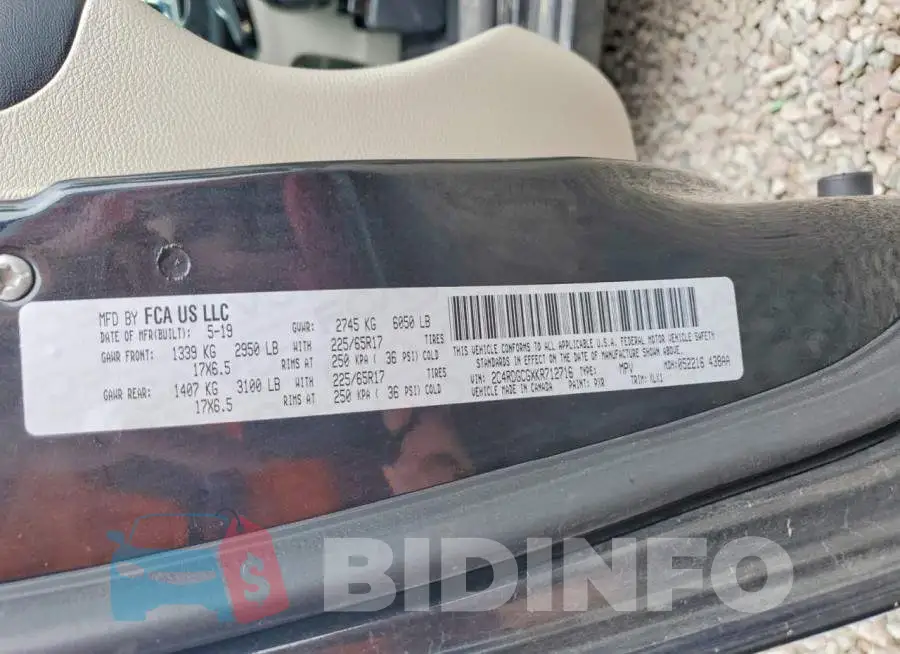 2C4RDGCGXKR712716 Photo# 14