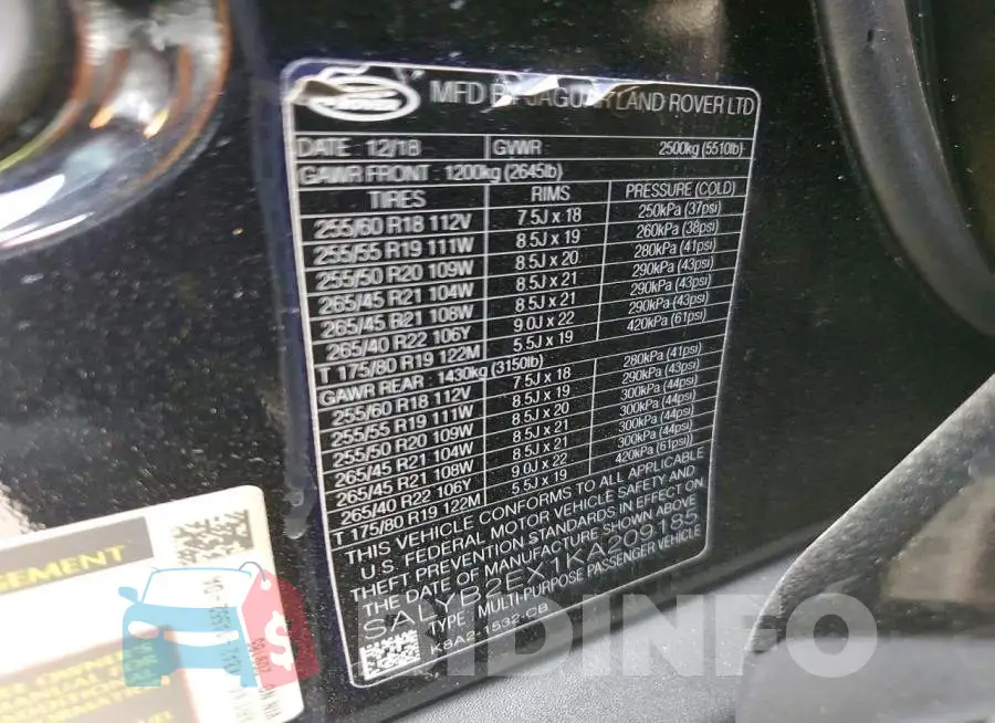 SALYB2EX1KA209185 Photo# 12