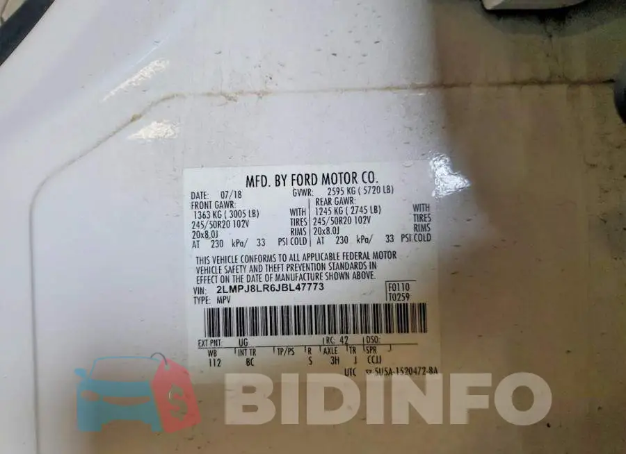 2LMPJ8LR6JBL47773 Photo# 13