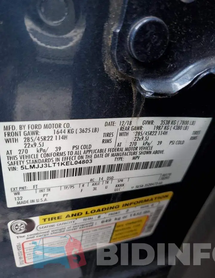 5LMJJ3LT1KEL04803 Photo# 13