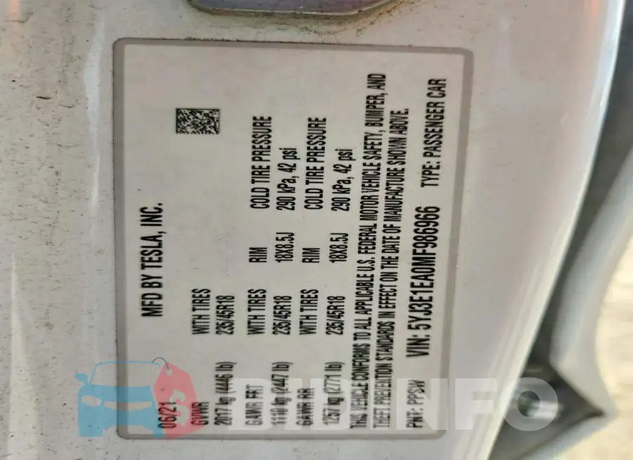 5YJ3E1EA0MF986966 Photo# 12