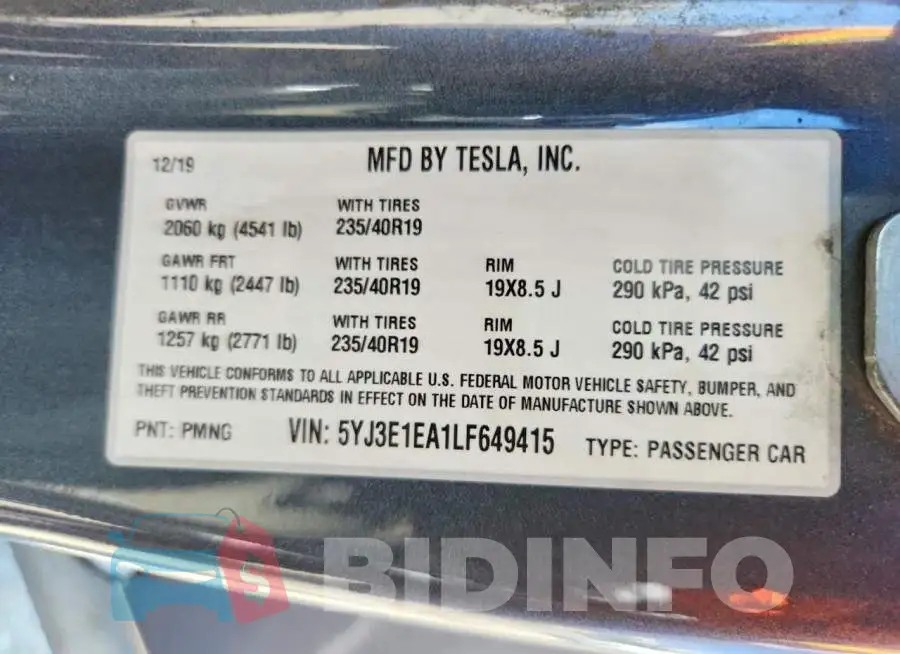 5YJ3E1EA1LF649415 Photo# 13