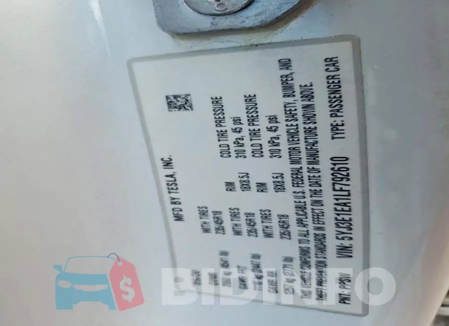 5YJ3E1EA1LF792610 Photo# 12