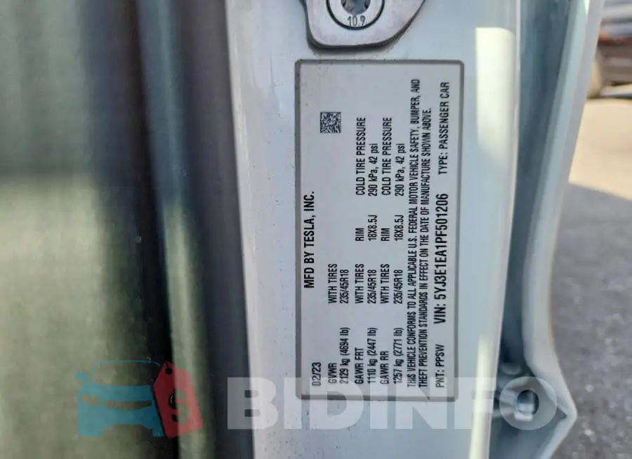 5YJ3E1EA1PF501206 Photo# 12