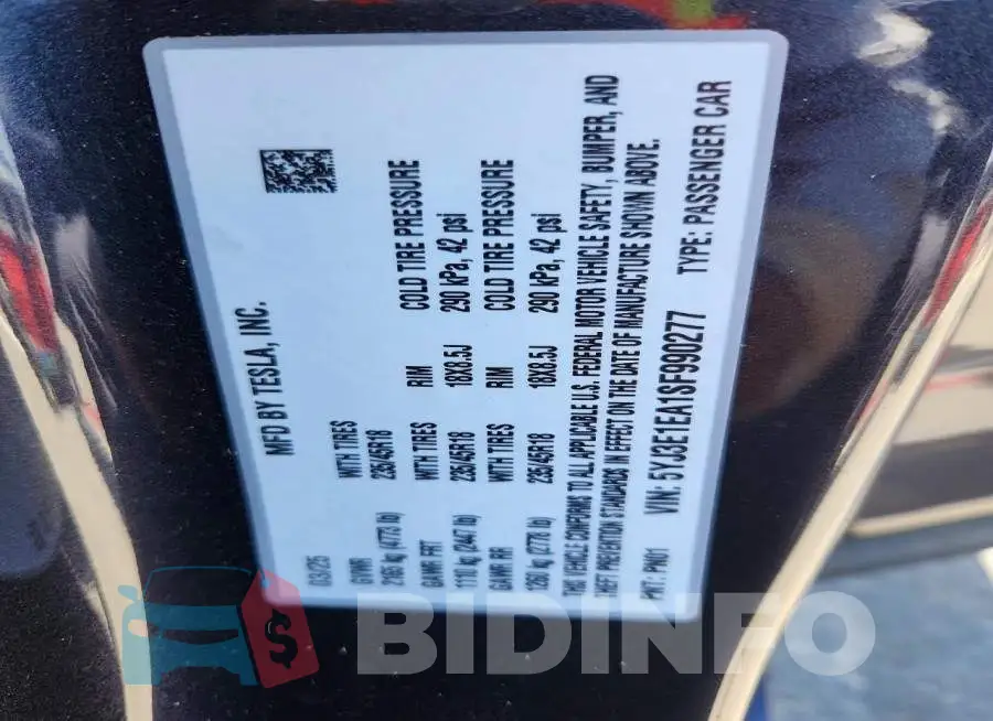 5YJ3E1EA1SF990277 Photo# 12