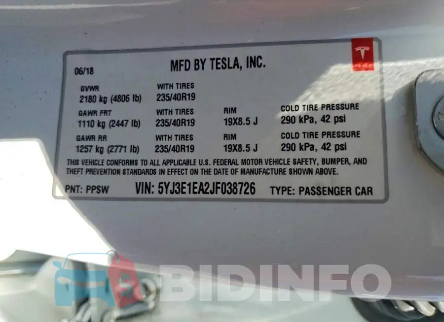 5YJ3E1EA2JF038726 Photo# 12