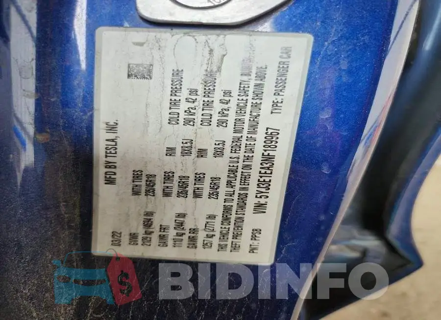 5YJ3E1EA3NF189967 Photo# 12