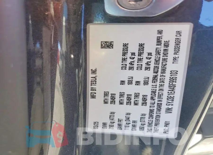 5YJ3E1EA4SF995103 Photo# 12