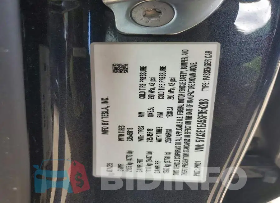 5YJ3E1EA5SF054288 Photo# 13