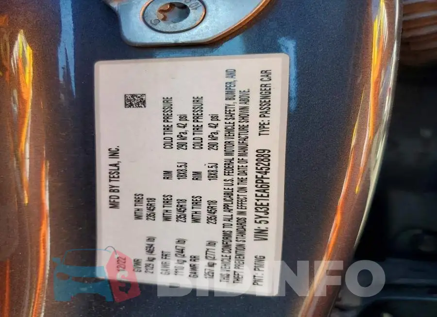 5YJ3E1EA6PF452889 Photo# 13