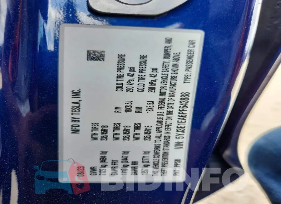 5YJ3E1EA6PF643888 Photo# 12