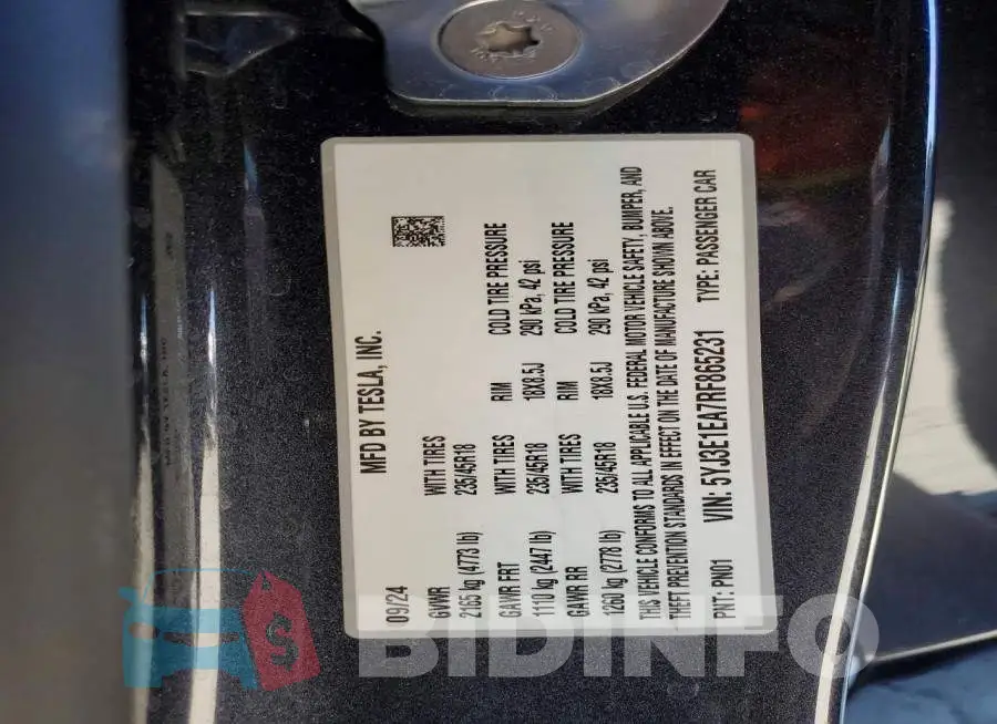 5YJ3E1EA7RF865231 Photo# 12