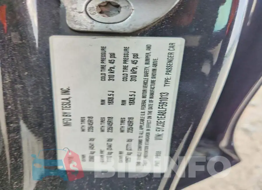 5YJ3E1EA8LF591013 Photo# 12