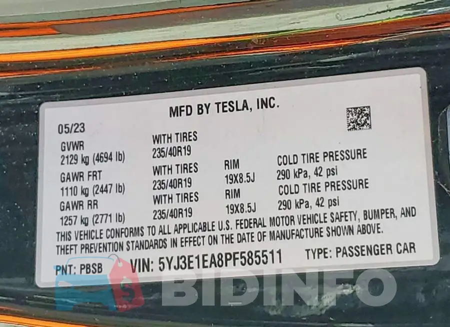 5YJ3E1EA8PF585511 Photo# 12