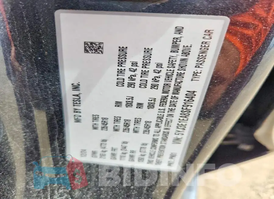 5YJ3E1EA8SF916404 Photo# 13