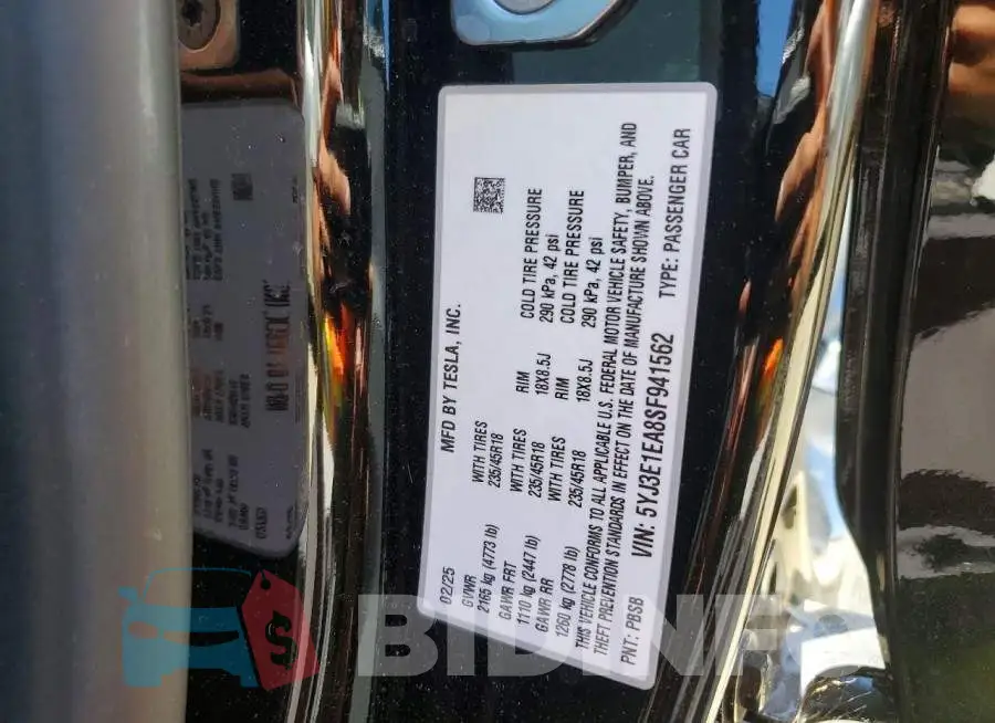 5YJ3E1EA8SF941562 Photo# 12