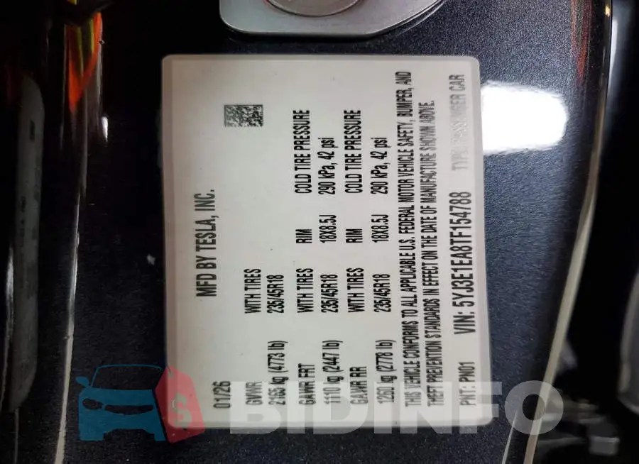 5YJ3E1EA8TF154788 Photo# 12