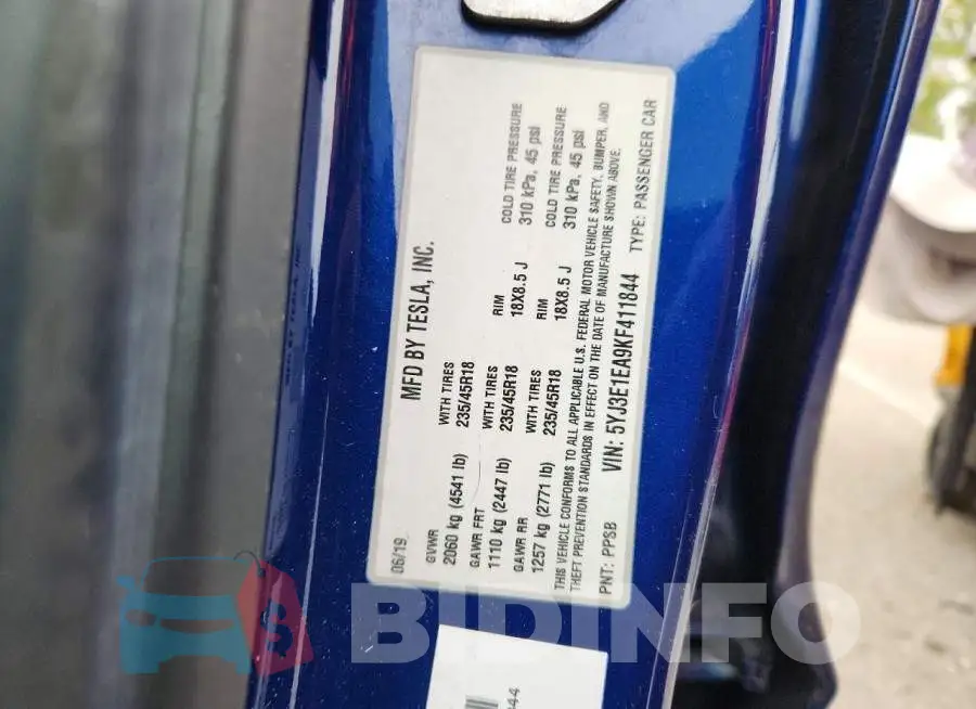 5YJ3E1EA9KF411844 Photo# 12